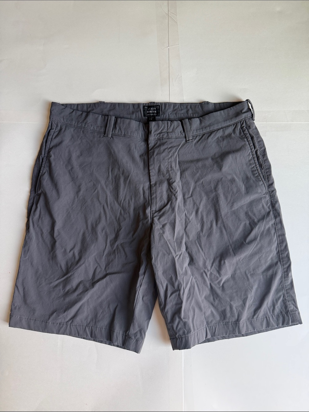 J.Crew Stretch Quick Dry Gray Short 33 Waist 9 in inseam Performance Travel Golf